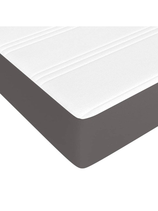 Box spring postel s matrací šedá 80 x 200 cm umělá kůže