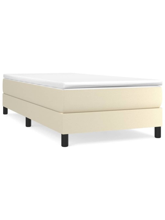 Box spring postel s matrací krémová 90x200 cm umělá kůže