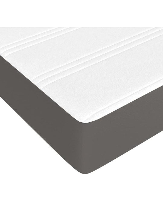 Box spring postel s matrací šedá 90x200 cm umělá kůže