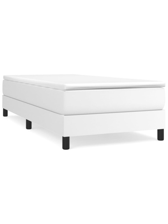 Box spring postel s matrací bílá 100x200 cm umělá kůže