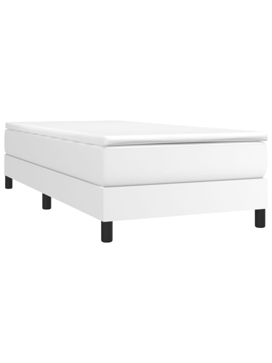 Box spring postel s matrací bílá 100x200 cm umělá kůže