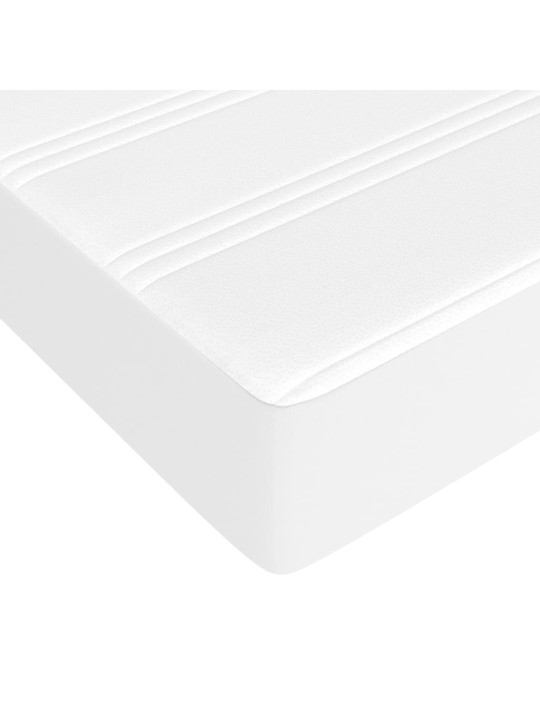 Box spring postel s matrací bílá 100x200 cm umělá kůže