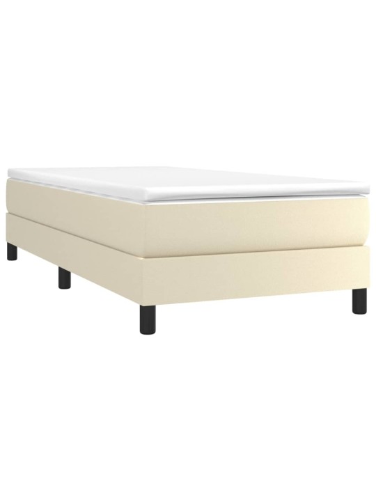 Box spring postel s matrací krémová 100x200 cm umělá kůže