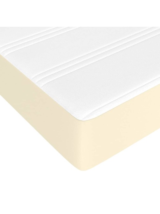 Box spring postel s matrací krémová 100x200 cm umělá kůže