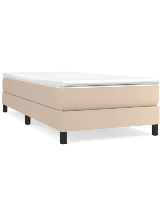 Box spring postel s matrací cappuccino 100x200 cm umělá kůže
