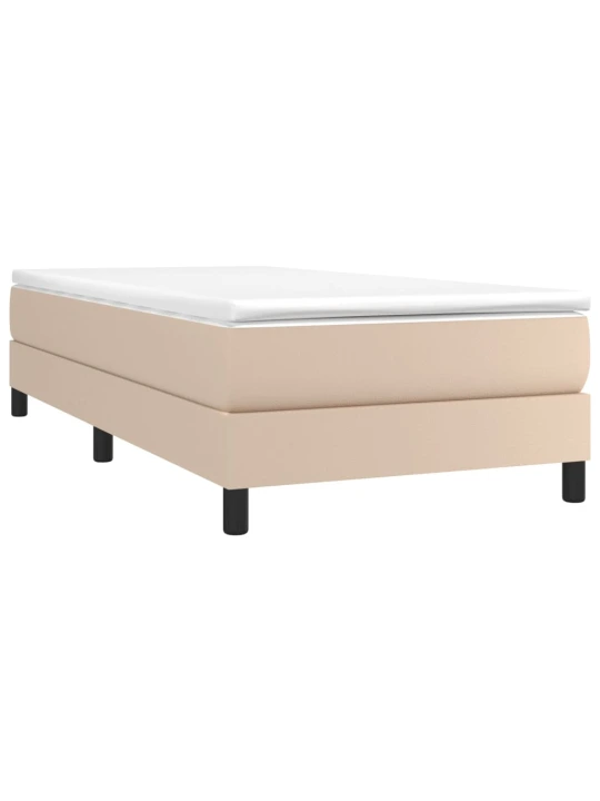 Box spring postel s matrací cappuccino 100x200 cm umělá kůže