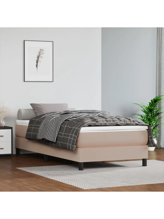 Box spring postel s matrací cappuccino 100x200 cm umělá kůže