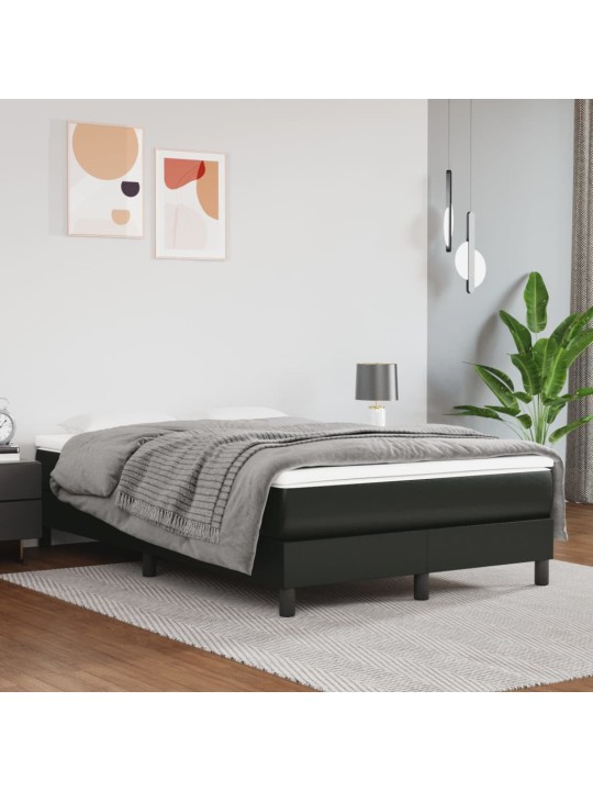 Box spring postel s matrací černá 120 x 200 cm umělá kůže