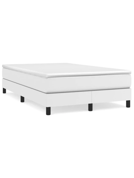 Box spring postel s matrací bílá 120x200 cm umělá kůže