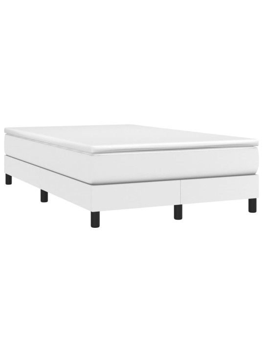 Box spring postel s matrací bílá 120x200 cm umělá kůže