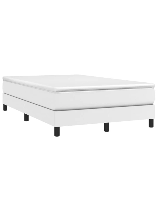 Box spring postel s matrací bílá 120x200 cm umělá kůže