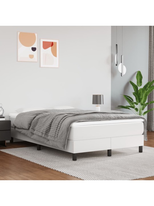 Box spring postel s matrací bílá 120x200 cm umělá kůže