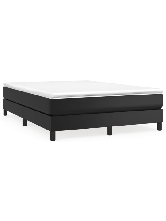 Box spring postel s matrací černá 140 x 190 cm umělá kůže