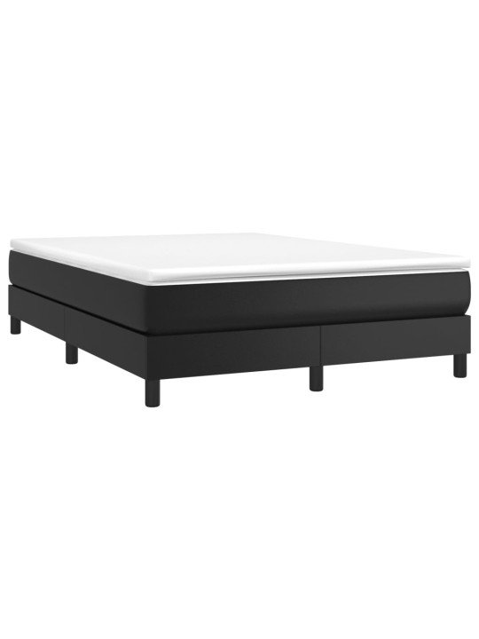 Box spring postel s matrací černá 140 x 190 cm umělá kůže