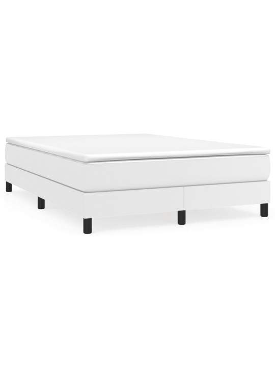 Box spring postel s matrací bílá 140 x 190 cm umělá kůže