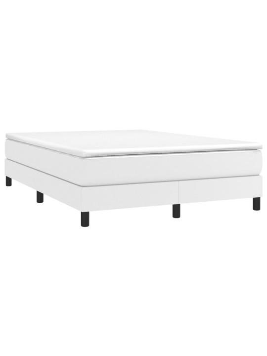 Box spring postel s matrací bílá 140 x 190 cm umělá kůže