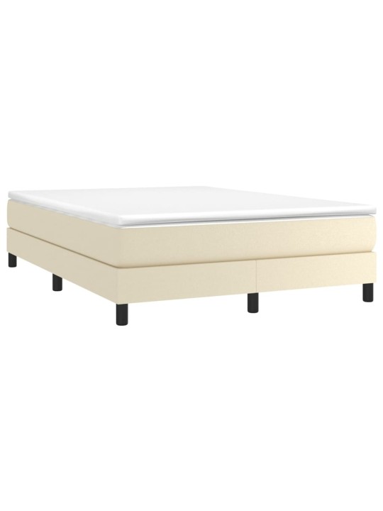 Box spring postel s matrací krémová 140x190 cm umělá kůže