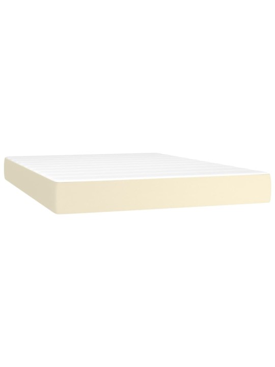 Box spring postel s matrací krémová 140x190 cm umělá kůže