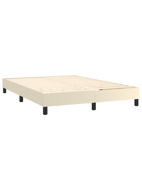 Box spring postel s matrací krémová 140x190 cm umělá kůže