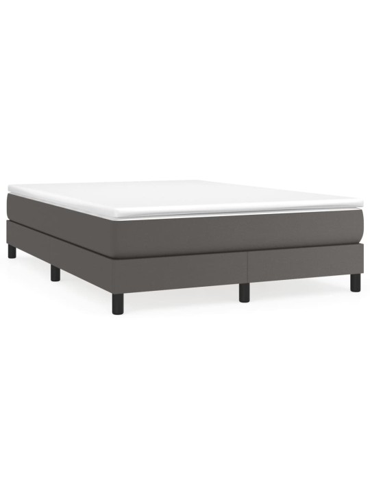 Box spring postel s matrací šedá 140 x 190 cm umělá kůže