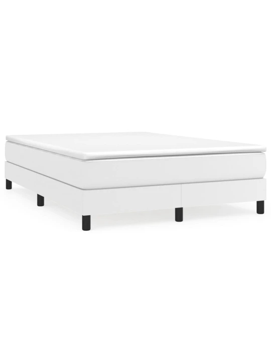 Box spring postel s matrací bílá 140x200 cm umělá kůže