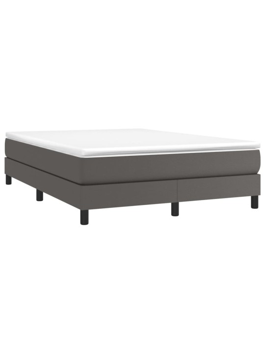 Box spring postel s matrací šedá 140x200 cm umělá kůže