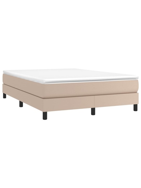 Box spring postel s matrací cappuccino 140x200 cm umělá kůže