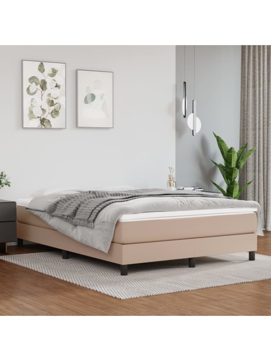 Box spring postel s matrací cappuccino 140x200 cm umělá kůže
