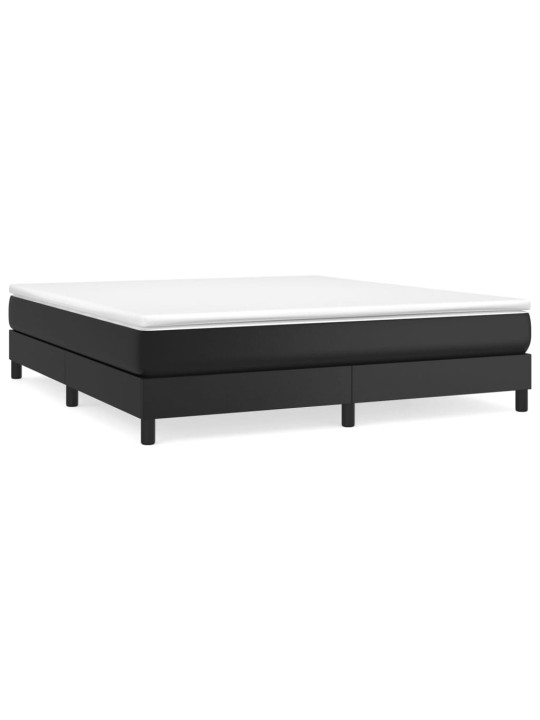 Box spring postel s matrací černá 160x200 cm umělá kůže