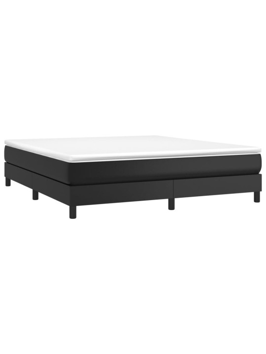 Box spring postel s matrací černá 160x200 cm umělá kůže