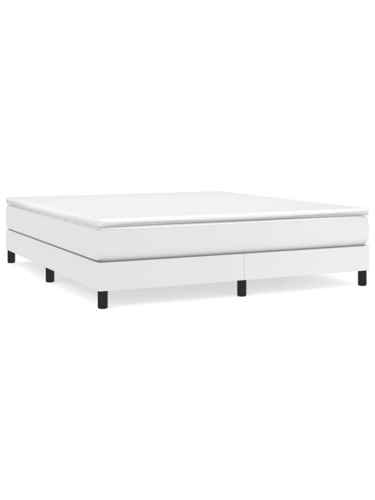 Box spring postel s matrací bílá 160x200 cm umělá kůže