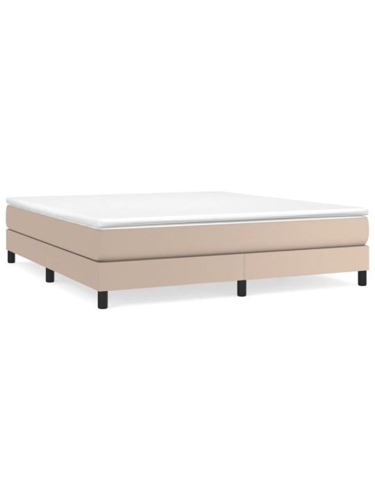 Box spring postel s matrací cappuccino 160x200 cm umělá kůže