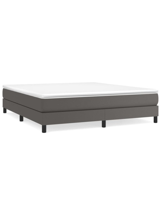 Box spring postel s matrací šedá 180x200 cm umělá kůže