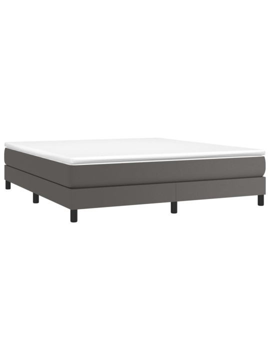 Box spring postel s matrací šedá 180x200 cm umělá kůže