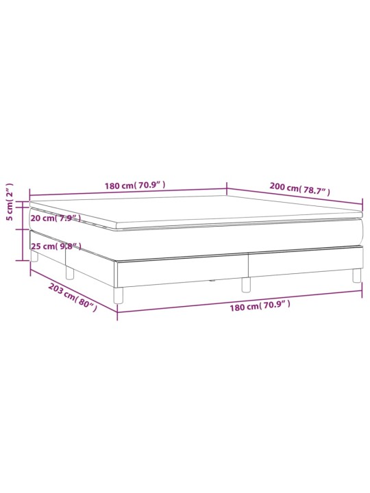 Box spring postel s matrací cappuccino 180 x 200 cm umělá kůže