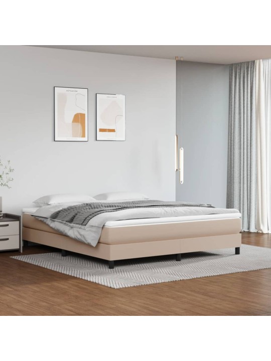 Box spring postel s matrací cappuccino 180 x 200 cm umělá kůže