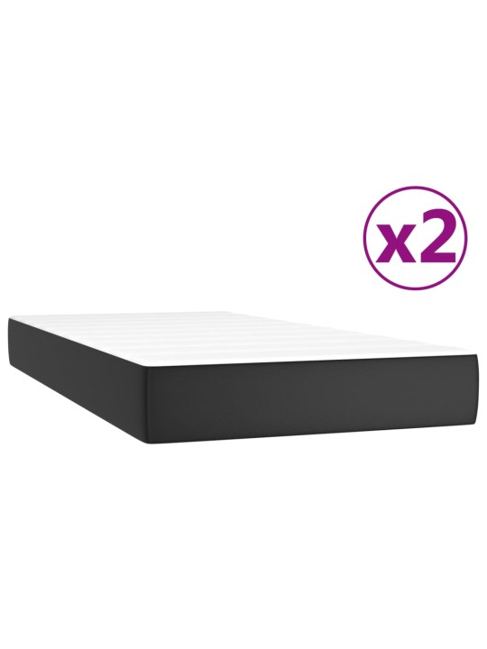 Box spring postel s matrací černá 200x200 cm umělá kůže