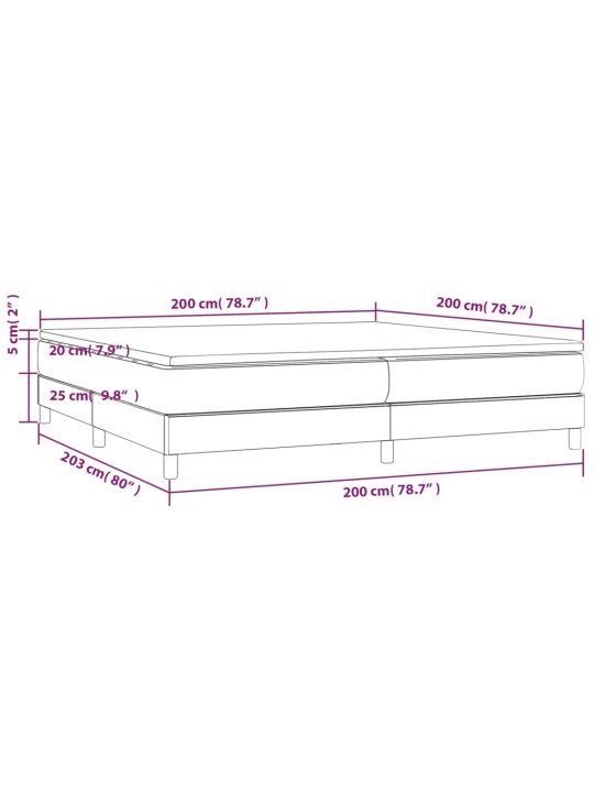 Box spring postel s matrací černá 200x200 cm umělá kůže