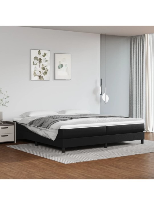 Box spring postel s matrací černá 200x200 cm umělá kůže