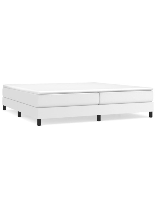 Box spring postel s matrací bílá 200x200 cm umělá kůže