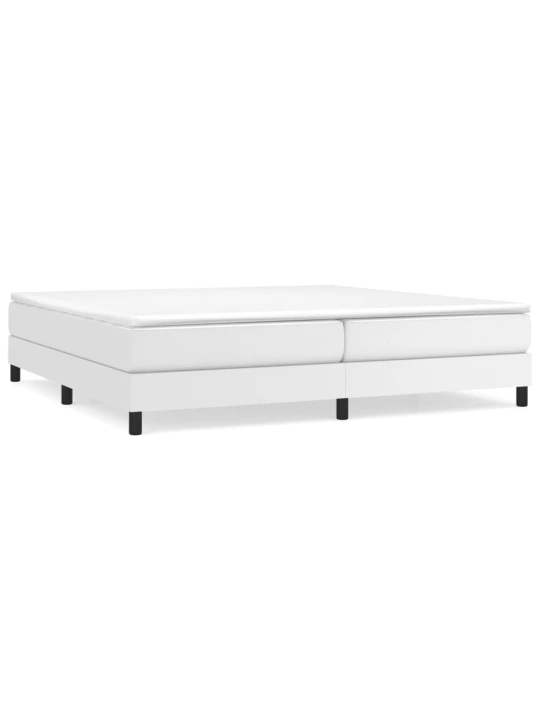 Box spring postel s matrací bílá 200x200 cm umělá kůže