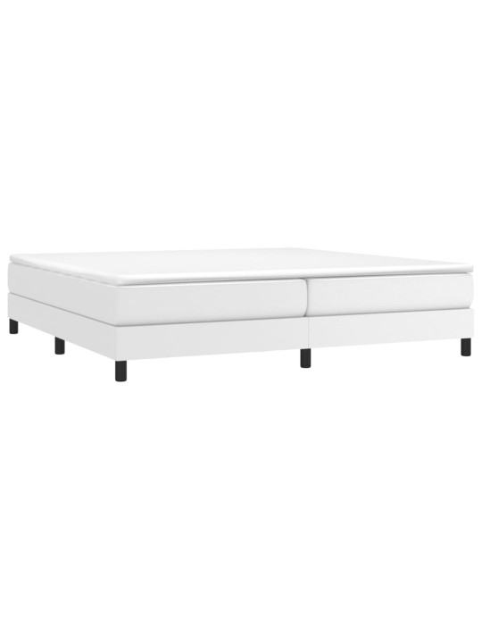 Box spring postel s matrací bílá 200x200 cm umělá kůže