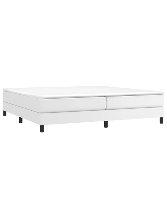 Box spring postel s matrací bílá 200x200 cm umělá kůže