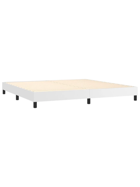 Box spring postel s matrací bílá 200x200 cm umělá kůže