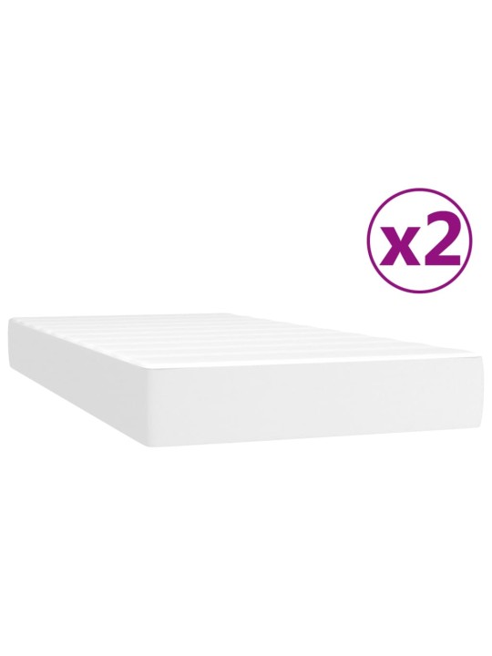 Box spring postel s matrací bílá 200x200 cm umělá kůže