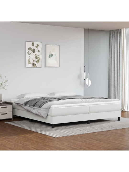 Box spring postel s matrací bílá 200x200 cm umělá kůže