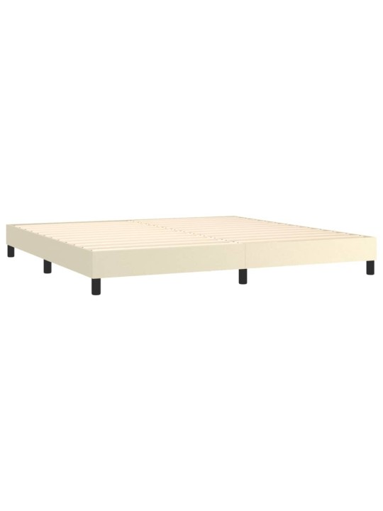 Box spring postel s matrací krémová 200x200 cm umělá kůže