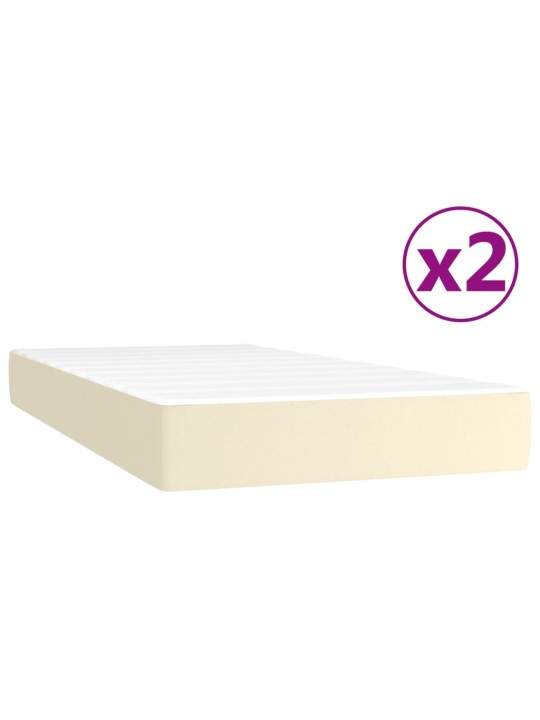 Box spring postel s matrací krémová 200x200 cm umělá kůže