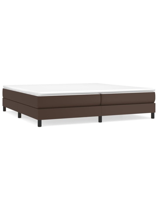 Box spring postel s matrací hnědá 200x200 cm umělá kůže