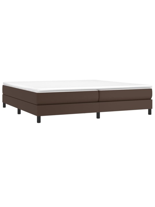 Box spring postel s matrací hnědá 200x200 cm umělá kůže